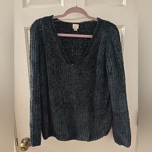 Women’s Blue Waffle Knit Target Sweater